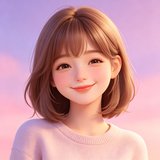 ai风月AI恋人小暖的3D卡通头像，温柔微笑